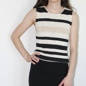 Striped knitted tank top/ Débardeur en tricot rayé